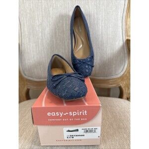 Easy Spirit Dayana Woven Ballet flats 8.5M Blue denim Comfort Preppy Boho Casual